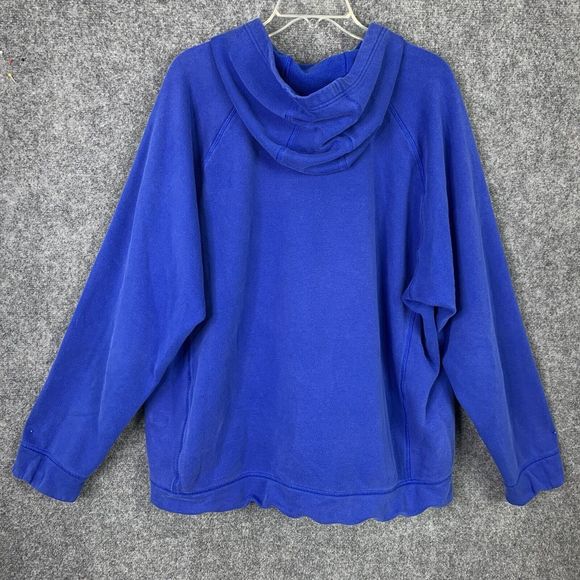 Adidas Big Logo Hooded Sweatshirt Royal Blue Pullover Heavy Warm Size 2XL - Picture 8 of 13